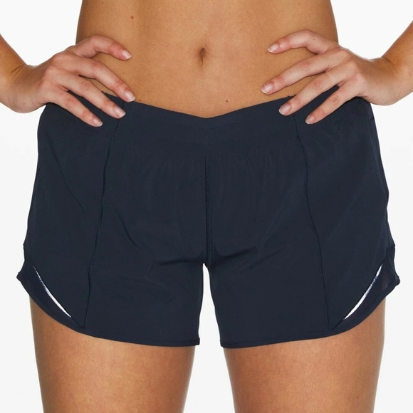 Navy blue Lululemon Speed Up Short #running SIZE 10 - Picture 1 of 7